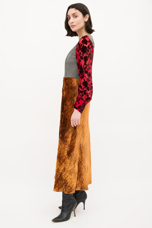 Junya Watanabe FW 2012 Multicolour Tweed 
Velvet Dress