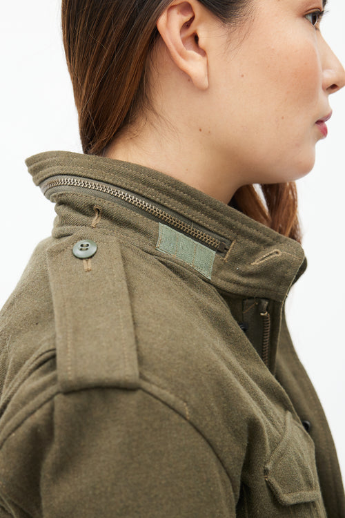 Junya Watanabe Fall 2010 Khaki Green Zip Jacket