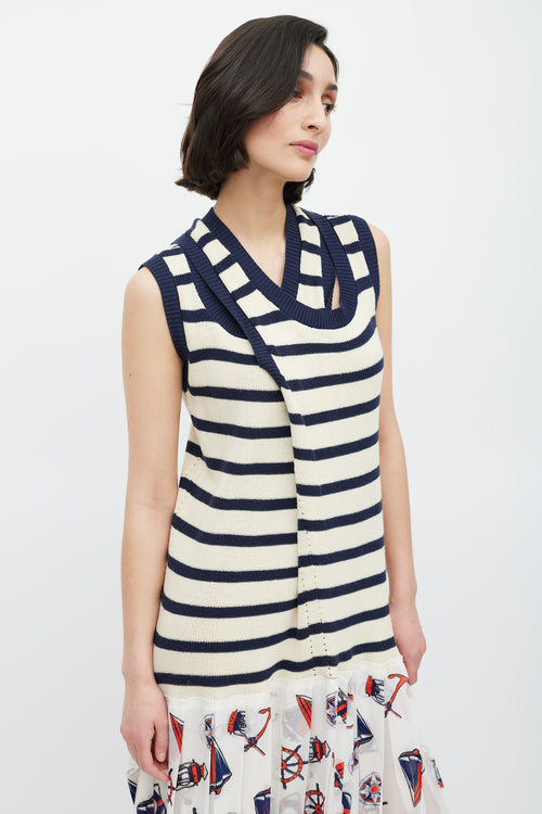 Junya Watanabe Fall 2010 Multicolour Knit 
Nautical Printed Dress