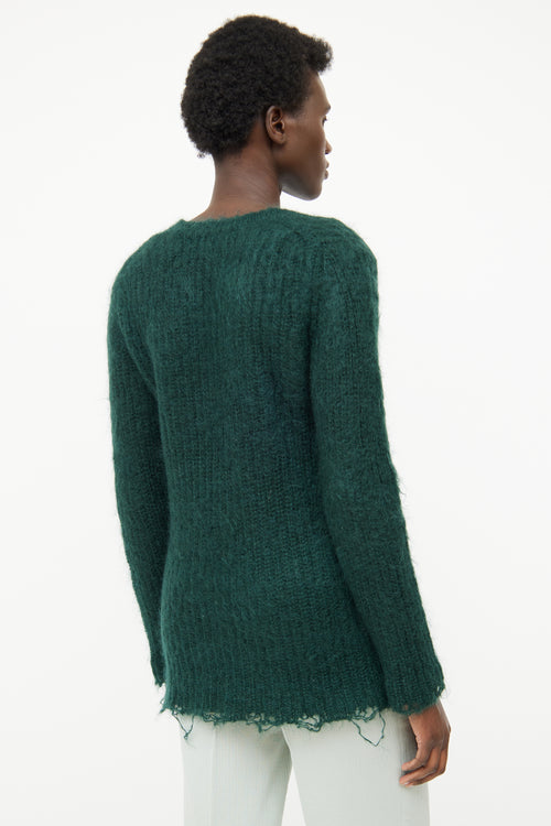 Junya Watanabe Green Mohair Long Sleeve Sweater