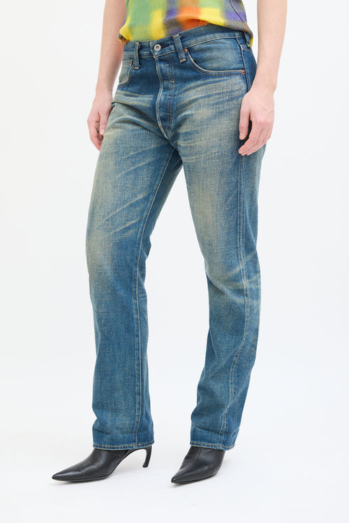 Junya Watanabe Medium Sand Wash Straight Leg Jeans