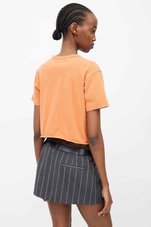 Junya Watanabe Orange Framingham Print T-Shirt