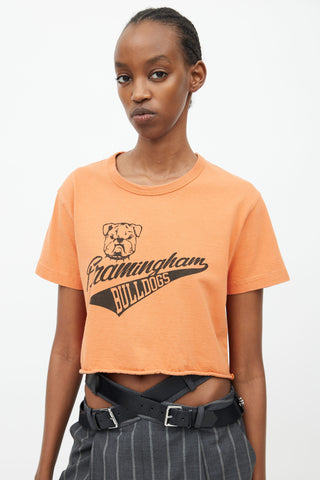 Junya Watanabe Orange Framingham Print T-Shirt