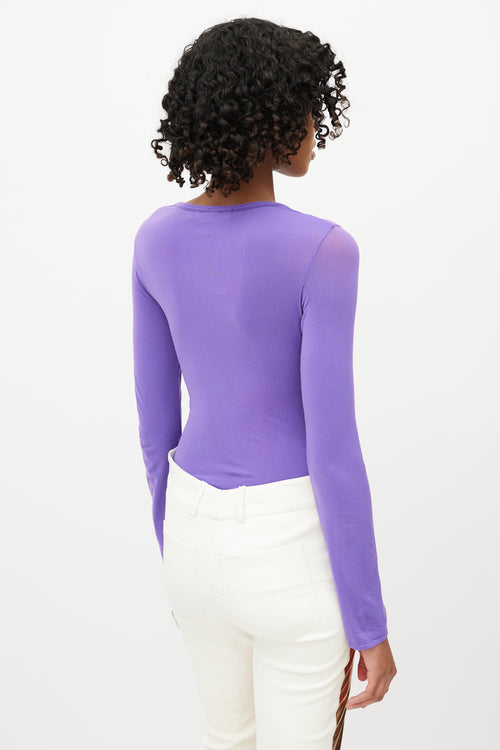 Junya Watanabe Purple Nylon Long Sleeve Top