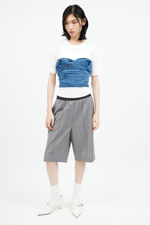 Junya Watanabe White 
Blue Denim T-Shirt