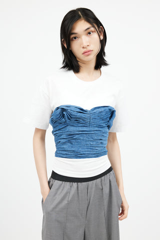 Junya Watanabe White 
Blue Denim T-Shirt