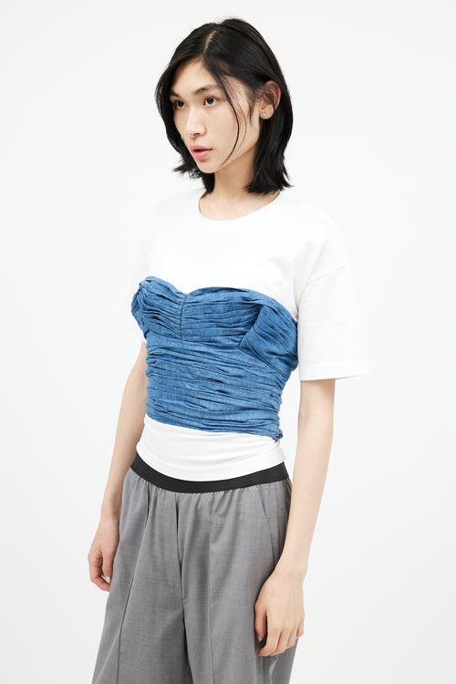 Junya Watanabe White 
Blue Denim T-Shirt