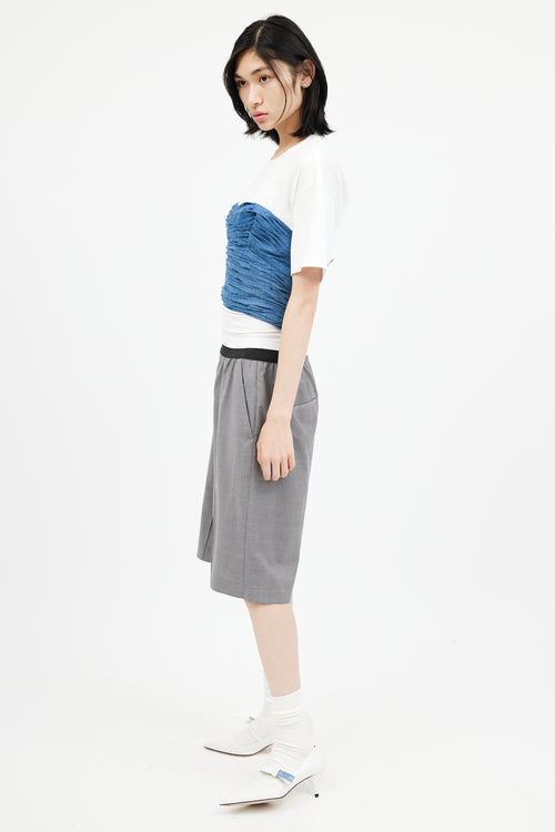 Junya Watanabe White 
Blue Denim T-Shirt