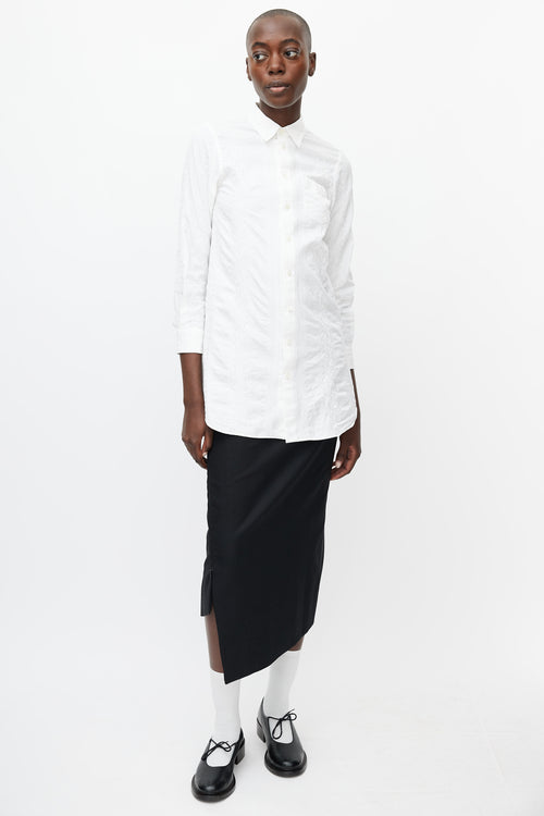 Junya Watanabe White Floral Embroidered Shirt