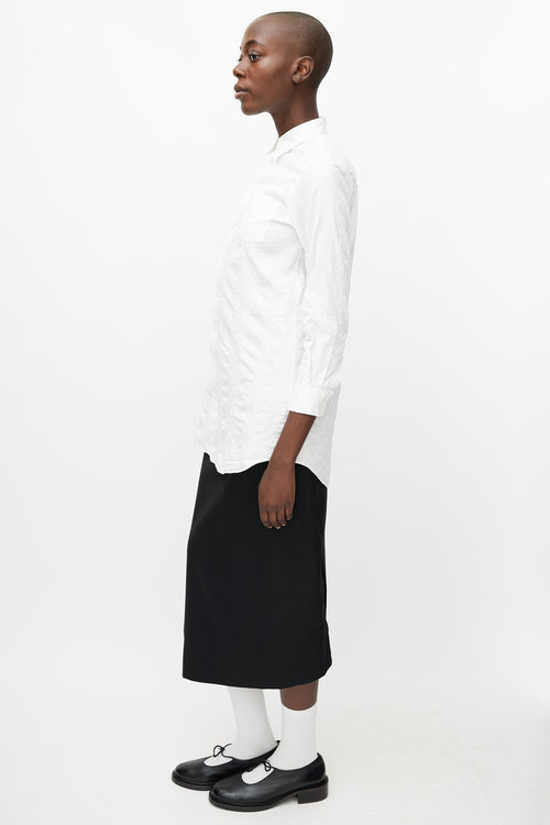 Junya Watanabe White Floral Embroidered Shirt