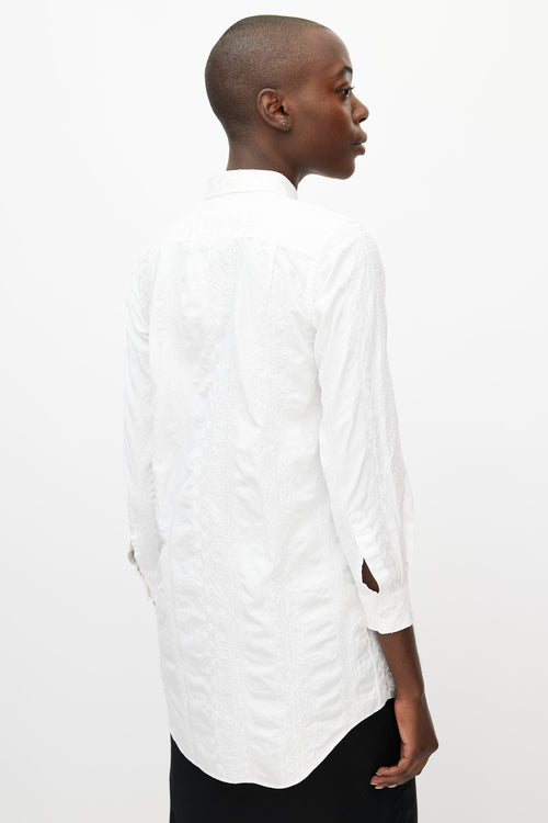 Junya Watanabe White Floral Embroidered Shirt