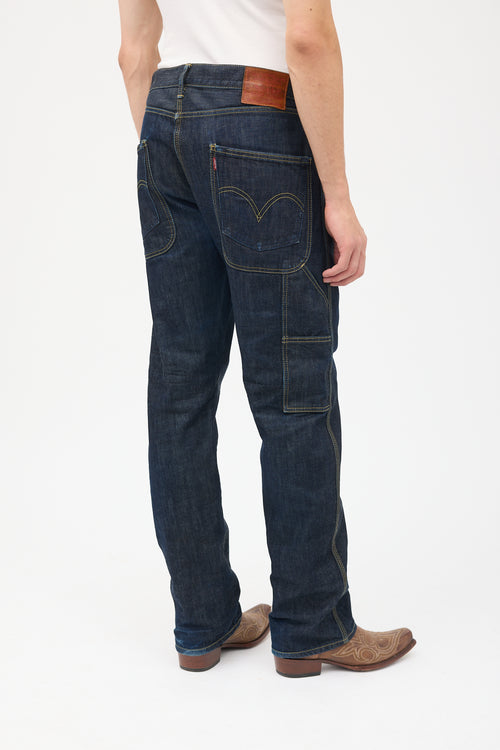 Junya Watanabe X Levi
s Dark Wash Straight Leg Cargo Jeans