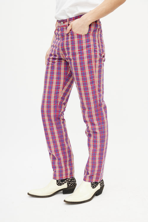 Junya Watanabe X Levis Purple 
Multicolour Plaid Trouser