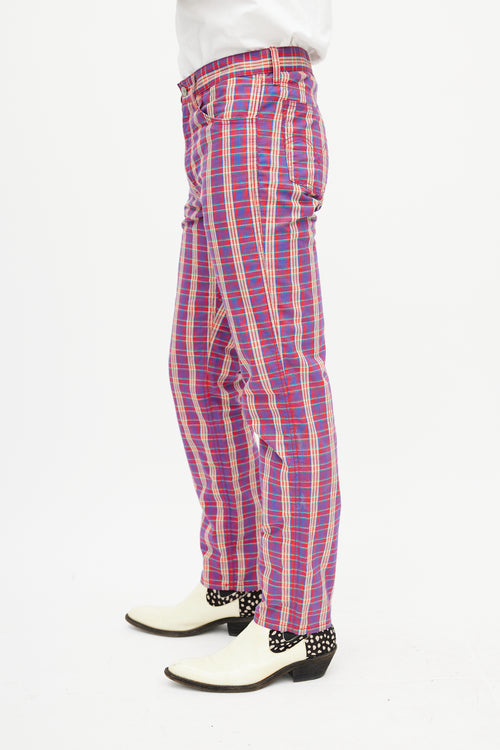 Junya Watanabe X Levis Purple 
Multicolour Plaid Trouser