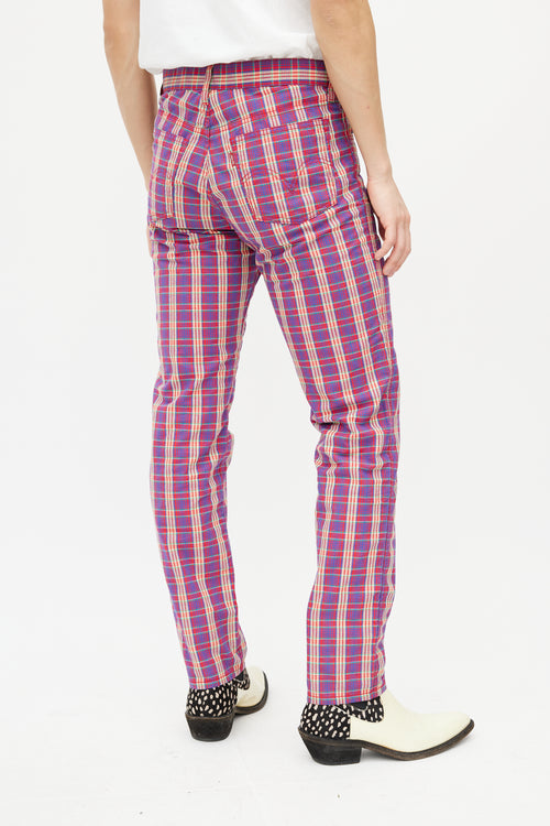 Junya Watanabe X Levis Purple 
Multicolour Plaid Trouser