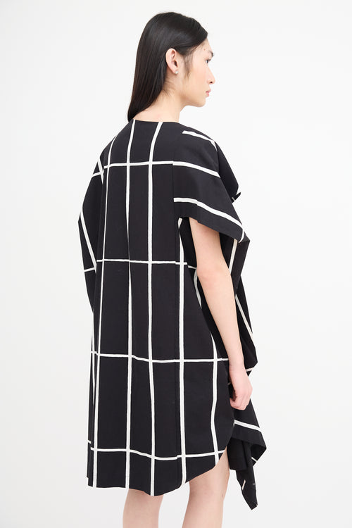 Junya Watanabe X Marimekko Black 
White Asymmetrical Dress