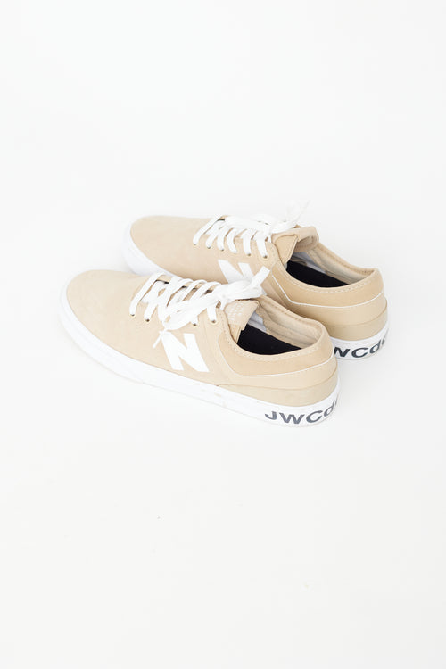 Junya Watanabe X New Balance Beige 
White Suede Sneaker