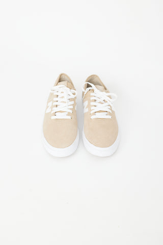 Junya Watanabe X New Balance Beige 
White Suede Sneaker