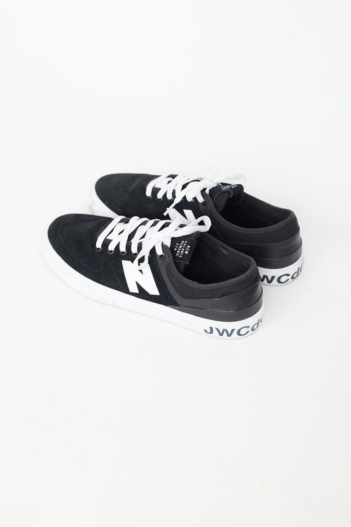 Junya Watanabe X New Balance Black 
White Suede Sneaker