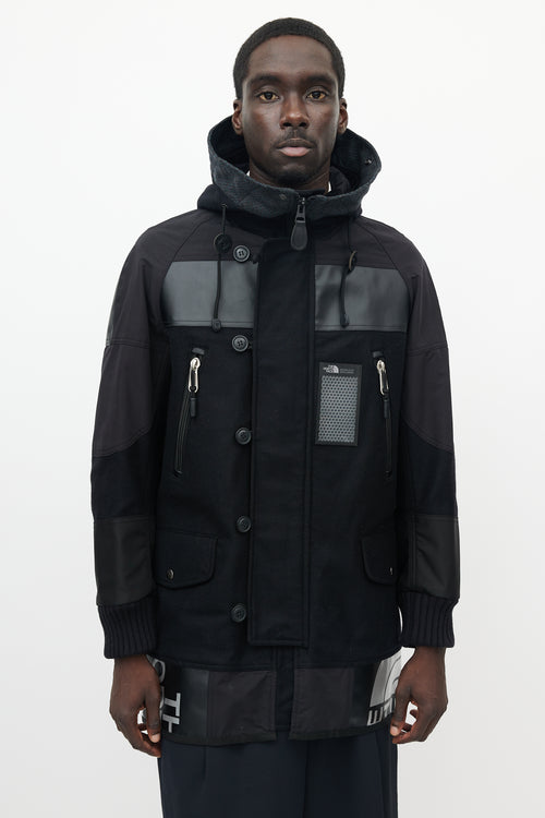 Junya Watanabe X The North Face Black Wool Logo Parka