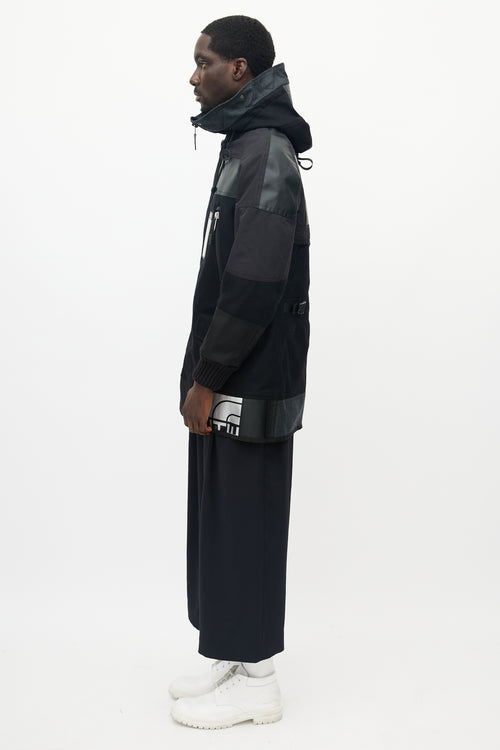 Junya Watanabe X The North Face Black Wool Logo Parka