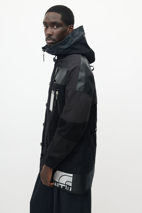 Junya Watanabe X The North Face Black Wool Logo Parka