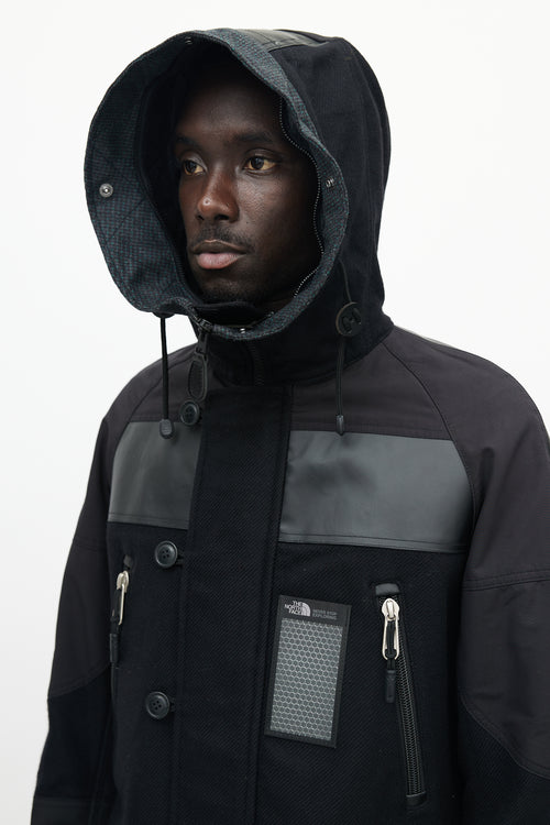 Junya Watanabe X The North Face Black Wool Logo Parka