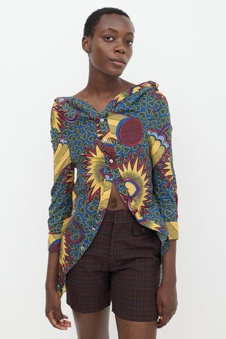 Junya Watanabe Yellow 
Multicolour Heart Shirt