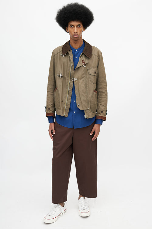 Junya Watanabe x Barbour Green Toggle Waxed Jacket