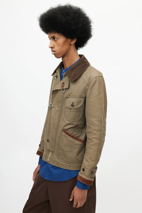 Junya Watanabe x Barbour Green Toggle Waxed Jacket