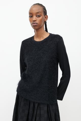 Junya Watanabe Black Boucle Wool Shirt