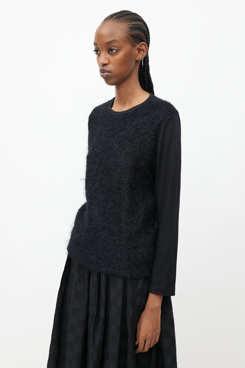 Junya Watanabe Black Boucle Wool Shirt