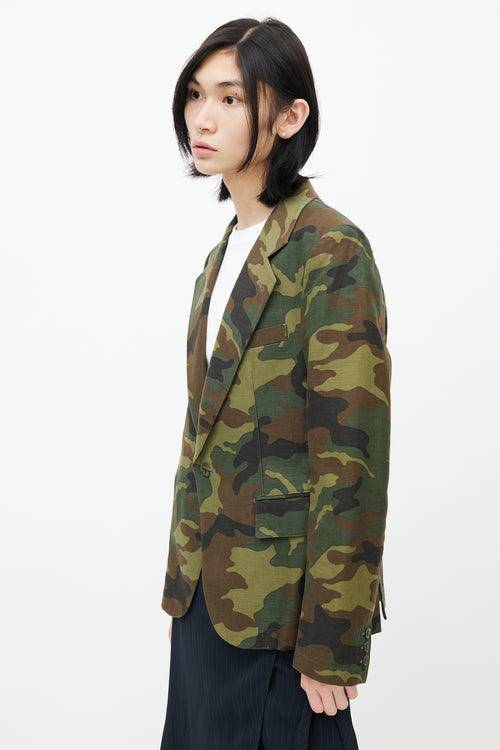 Junya Watanabe Green Camouflage Blazer