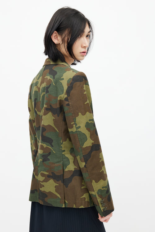 Junya Watanabe Green Camouflage Blazer