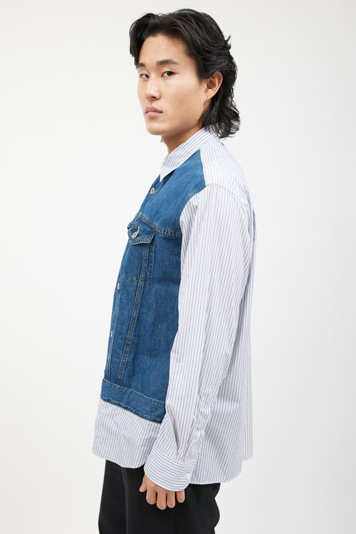 Junya Watanabe X Levi
s Blue 
White Striped Denim Shirt