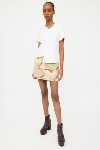 Junya Watanabe FW 2005 Beige Camo Mini Ripstop Skirt