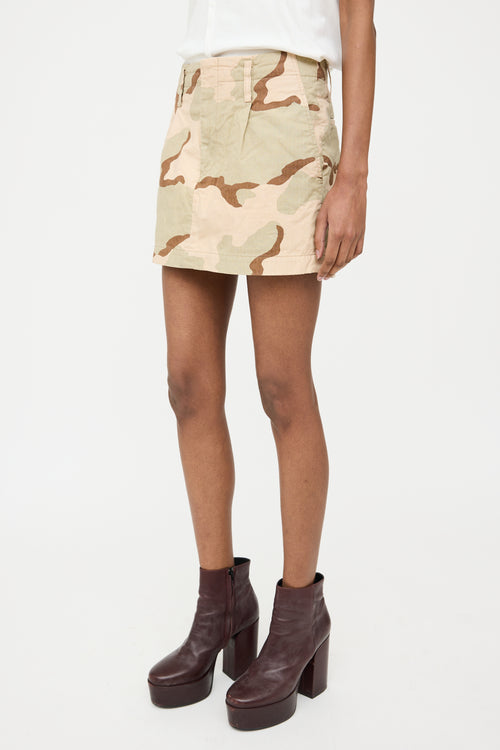 Junya Watanabe FW 2005 Beige Camo Mini Ripstop Skirt