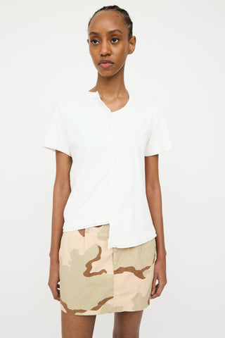 Junya Watanabe White Asymmetrical Panelled Seam T-Shirt