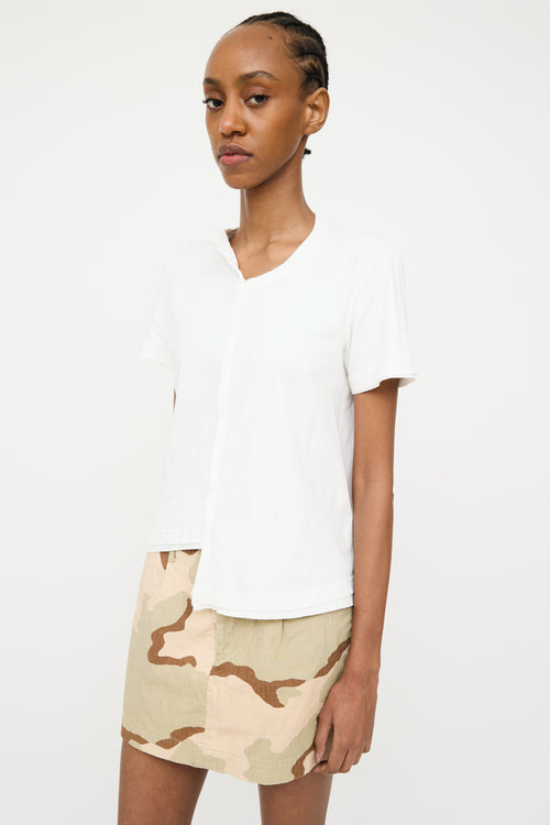 Junya Watanabe White Asymmetrical Panelled Seam T-Shirt