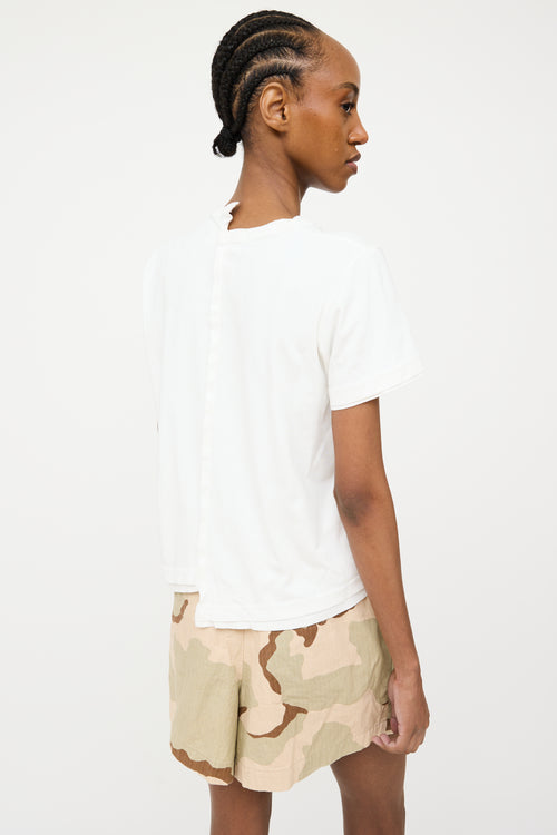 Junya Watanabe White Asymmetrical Panelled Seam T-Shirt