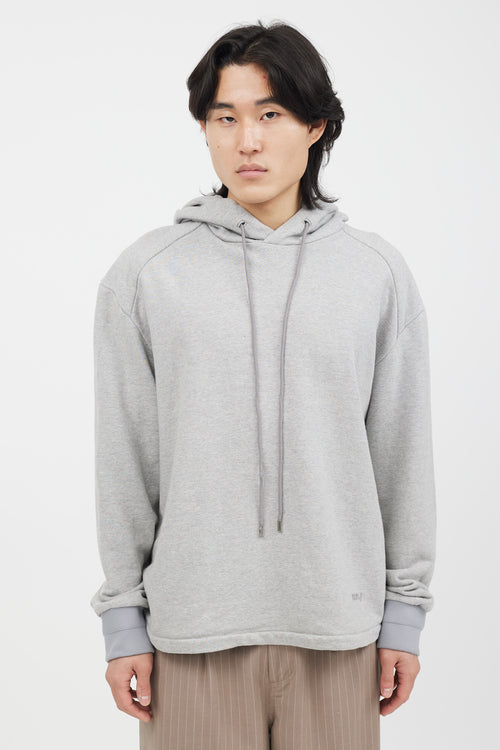 Juun J Grey Cotton and Nylon Hoodie