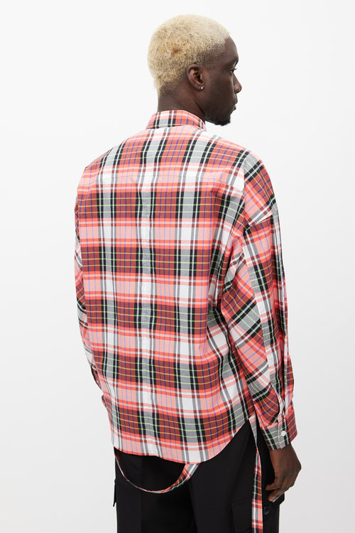 Juun.J Red 
Multicolour Plaid Strap Shirt