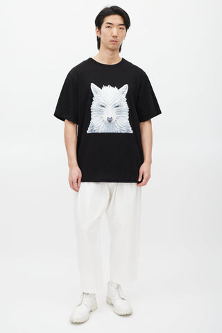 Juun.J X Shkret Maxim Black 
White Embroidered T-Shirt