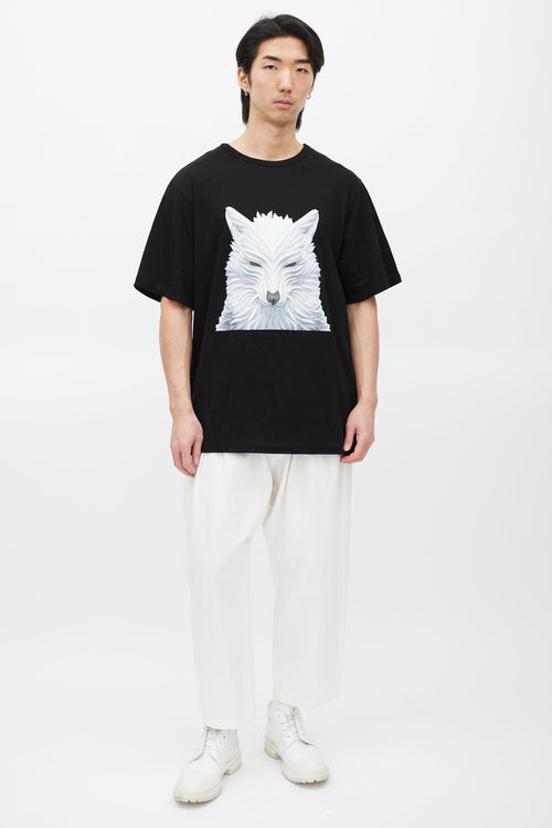 Juun.J X Shkret Maxim Black 
White Embroidered T-Shirt