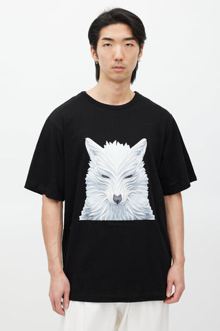 Juun.J X Shkret Maxim Black 
White Embroidered T-Shirt