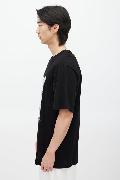 Juun.J X Shkret Maxim Black 
White Embroidered T-Shirt