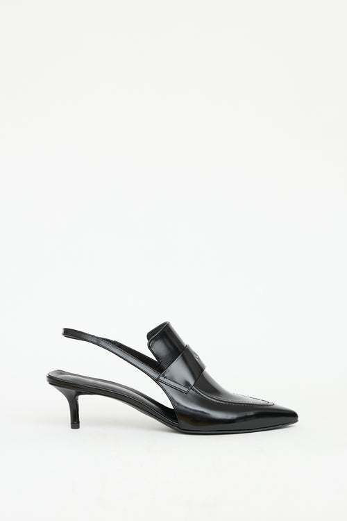 Juun.J Black Patent Slingback Loafer Heel