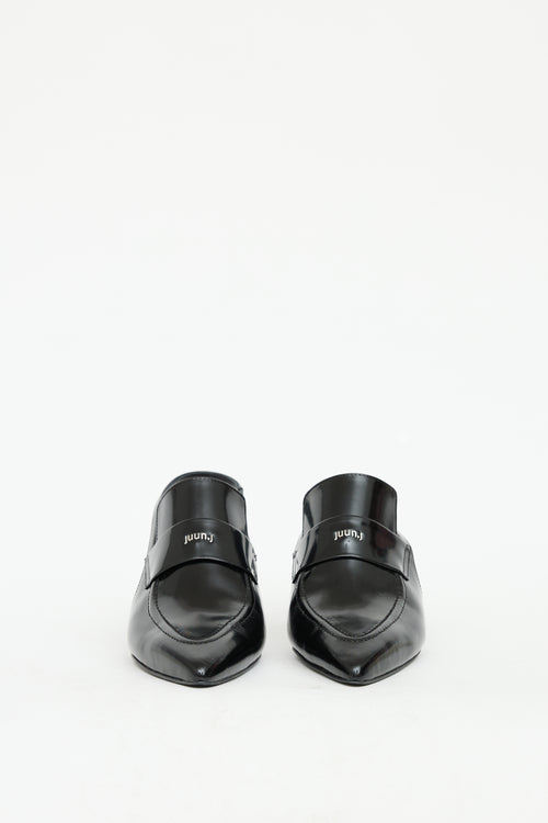 Juun.J Black Patent Slingback Loafer Heel