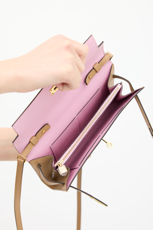 Hermès 2022 Chai Epsom 
Mauve Sylvestre Verso Kelly To Go Bag