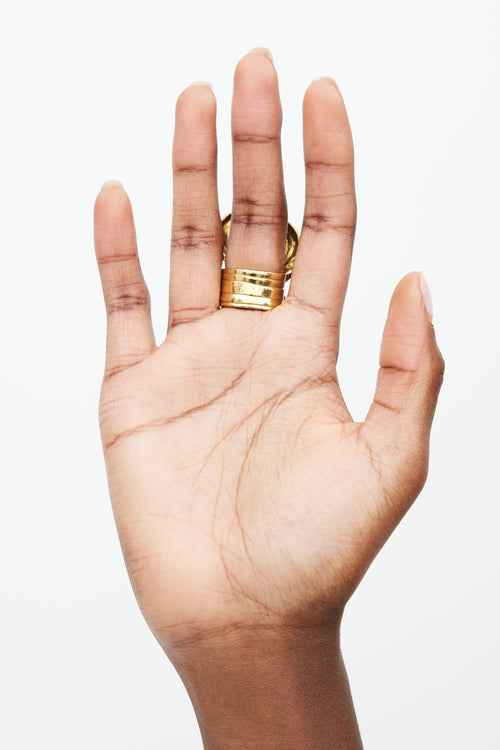 Saint Laurent Gold Arty Textured Ring